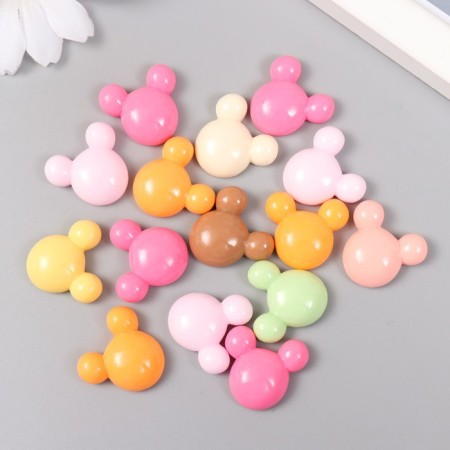Decor for creativity plastic "Ears" Gloss Mix 2.1x2.1 cm