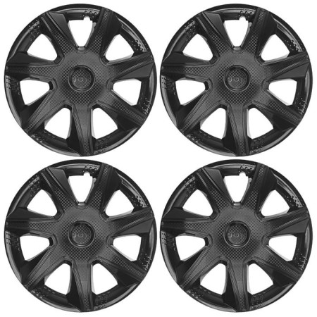 Wheel caps R16 "Joy" Black Gloss, Carbon, set 4 pcs