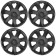 Wheel caps R16 "Joy" Black Gloss, Carbon, set 4 pcs