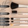 A set of makeup brushes "marble", 5 objects, white/black color