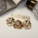 Liberty hair crest of triple flower, 5x8.5 cm, gold