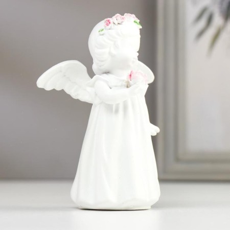 Polystone souvenir "Snowthrough angel-girl in a wick with a rose" MIX 11x8.5x5 cm-2