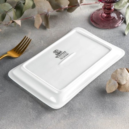 Porcelain dish, 21.5 × 13.5 cm, white color-2