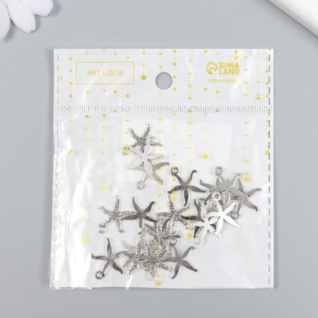 Decor Metal for creativity "Dancing Marine Star" silver 2117 1.8x1.7 cm-3