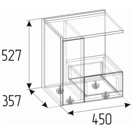 Cleat cabinet NATURE 42, 450 × 357 × 527 mm, gascon pine / black-4