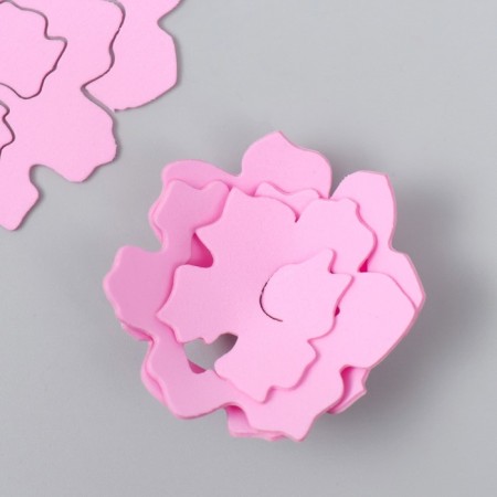 The workpiece of Foamiran "Flower Curly" 10x9.5 cm set 5 pcs. Ribbed pink bright