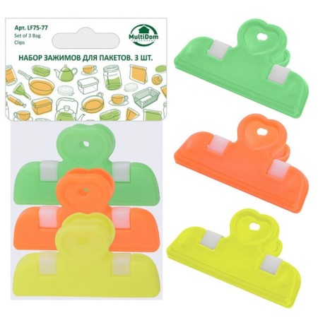 Clamps for multidote packages, 6.5 cm, 3 pcs, mix