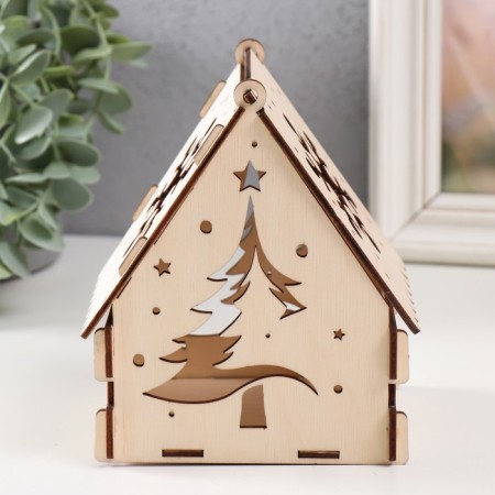 Domik box "Fir tree" Natural 12x10x14 cm (set of 7 parts)-1