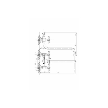 FAUZT FZS-428-18 bathtub mixer, two-wound, pour 340 mm, watering can, chrome-2