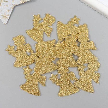 Decor "Angel" gold 5 cm set 10 pcs foam glitter-2