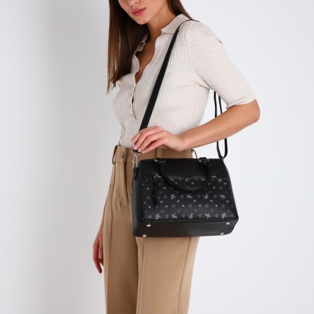 Women's bag on the zipper David Jones, 2 external pockets, black color-6