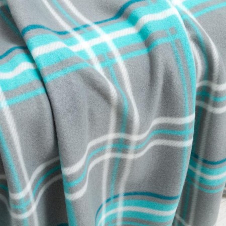 Scotland 098 Gray-turquoise blanket 140x200cm Flice 180g/m PE 100%-1