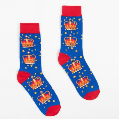 Women's socks minku "crown", blue color, size 36-41 (23-27 cm)
