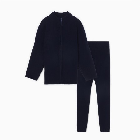 Costume (sweater and trousers) children's minku, dark blue color, height 140 cm-5