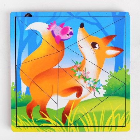 Puzzle split "Forest animals", 3 pictures in the frame-1
