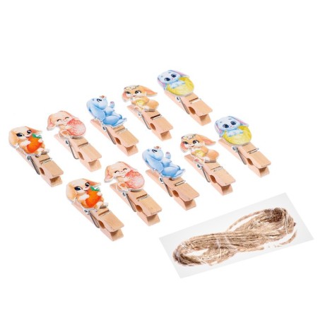 Decorative clothespins "Lovely bunnies" set 10 pcs., 1.5 × 12 × 14 cm-2