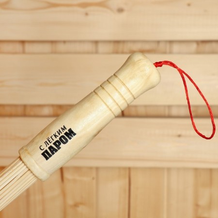 Massage broom for the bath "with light steam", bamboo, 57 cm-2
