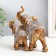 Polystone souvenir "Elephant with an elephant - Popon with patterns and amber" 16.5x10x17.5 cm