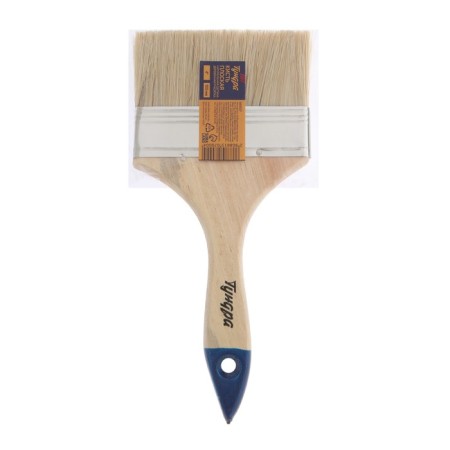 Brush flat tundra, natural bristles, wooden handle, 4 ", 100 mm-4