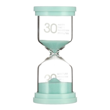 Happy Time sand clock, for 30 minutes, 12.5 x 4.5 cm, turquoise