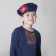 Cartuz for a boy, Gabardin, head girth 54-57 cm, blue color, mix flower