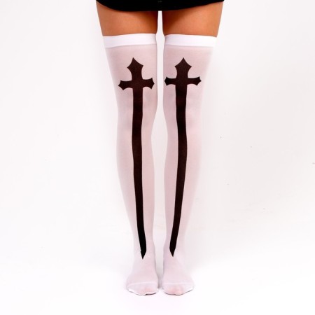 Carnival accessory- stockings "Monashka", white color-2