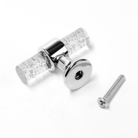 Handle button Cappio PK106, D = 12 mm, plastic, transparent/chrome color-4