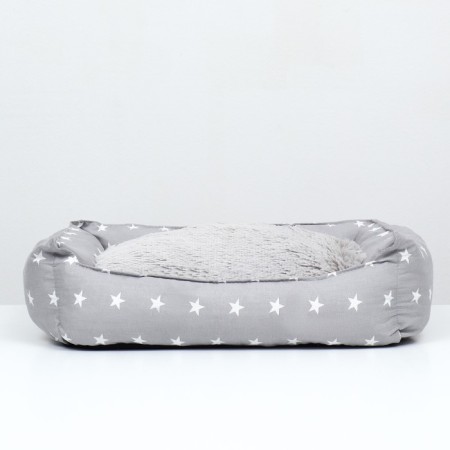 Lesse "Pukhlik", with fur, 58 x 46 x 16 cm, gray with stars-1