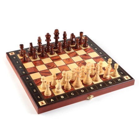 Wooden chess large "Tours", board game 40x40 cm, King H-9 cm, Pig H-4.5 cm-3
