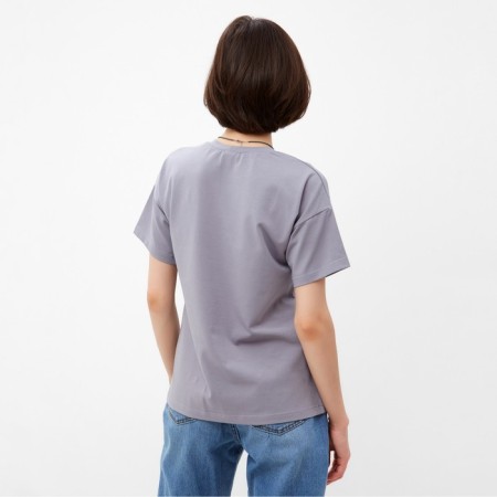 Women's T -shirt Minaku: Basic line color gray, size 50-4