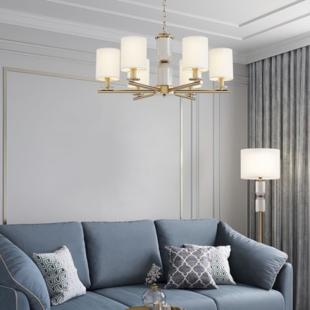 Ceiling Lamp Eurosvet Caprera 60146/6, E14, 6x40W, 670x670 mm, brass color-3