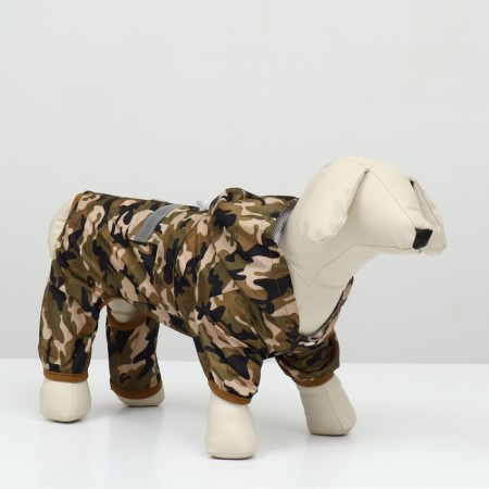 Combiason for dogs, demi -season with a lining, size L (DS 32, OG 48 cm), camouflage-1