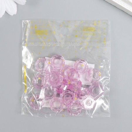 Beads for creativity plastic "Gaika" set 20 pcs Lilac 1.3x1.3x0.5 cm-3
