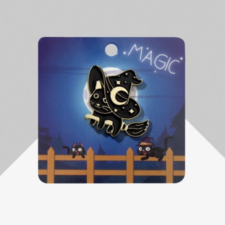 The icon "cat" is a witch on a broomstick, the color is black in gold-2