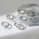 Set of rings 10 pieces "trend" lady, white color in silver, size mix