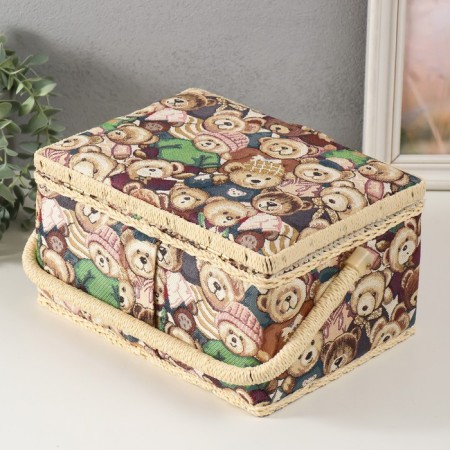 Casket for needlework "Plush cubs" 19x26x14.5 cm-4