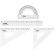 Set Drawing Istanm Small Size (ruler 16 cm, 2 triangles, transporter), transparent, colorless, euro suspension