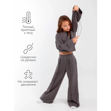 Twist girl suit, height 152 cm, gray color-1