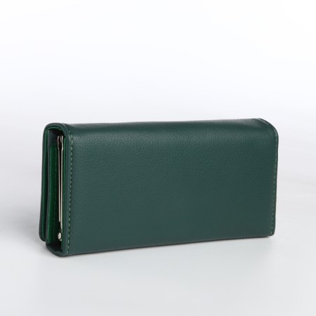 Women's wallet on magnet, green color-1