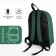 School backpack from textiles with lightning, external pocket, green color