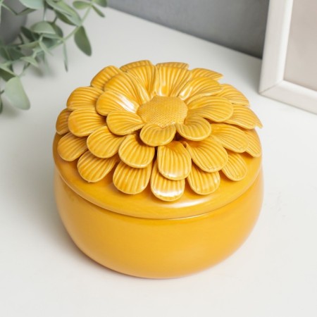 Casmic Coramics "Lush Flower" mustard 9x12x12 cm