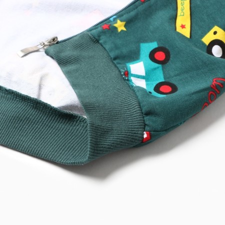 Sweatshirt for a boy, emerald color, height 86 cm-3