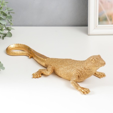 Souvenir Polystone "Golden Lizard" 8x13x38 cm