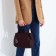 Richet bag with a zipper, external pocket, long belt, burgundy color