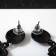 Earrings Metal "Barbados" rectangle, black color