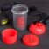 Sports shaker "go in for sports", red-black, with a bowl for protein, 500 ml