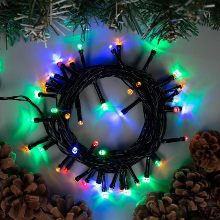 Garland "thread" 5 m, IP20, dark thread, 50 LED, glow of multi, 8 modes, 220 V