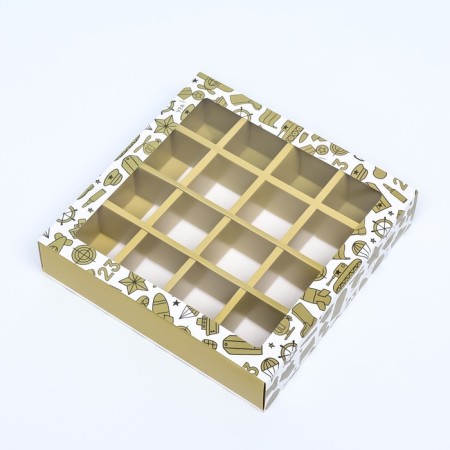 Box under 16 sweets, "February 23" 17.7 x 17.7 x 3.8 cm-2