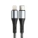 Type -C cable - Lightning, 3 A, 66 W, fast charging, fabric braid, 1 meter, gray