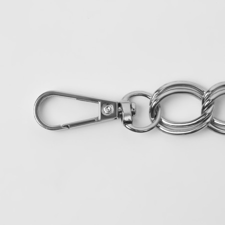 A chain for a bag, with carbines, metal, double, 19 × 14 mm, 60 cm, silver color-1
